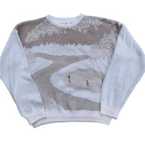 Winona Vintage 100% Cotton Knit Golf Sweater White Size Mens Medium